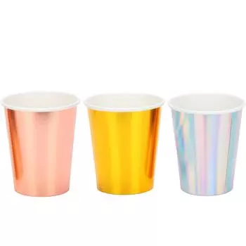 20 шт. бумажные стаканчики для питья, компостируемая чашка, перерабатываемая чашка для сока для вечеринки, кофе, чая Rose Gold