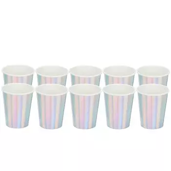 20 шт. Бумажные стаканчики для питья, компостируемые стаканчики, перерабатываемые стаканчики для сока, для вечеринки, кофе, чая, серебристые серебряный