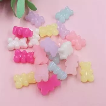 20 шт. Бусины из акрилового материала ручной работы 11*18 мм Материалы для бисероплетения Аксессуары для изготовления украшений в виде медведя DIY Аксессуары для ожерелья и браслета about11*18mm жёлтый