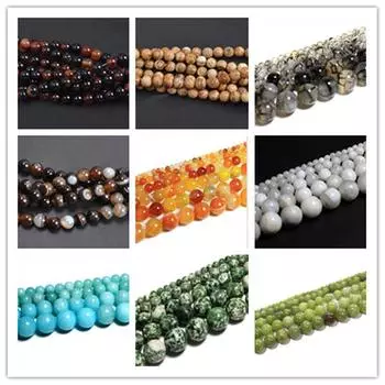 20 шт., бусины из натурального камня, тигровый глаз, агат, бирюза, розовый кварц, лазурит, нефрит, опал, круглые свободные бусины для изготовления ювелирных изделий, браслет «сделай сам», 10 мм Onyx