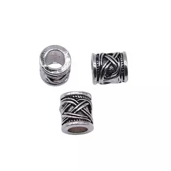 20 шт., бусины-разделители с большими отверстиями, подвески, бусины, античное серебро, цвет из цинкового сплава B15956