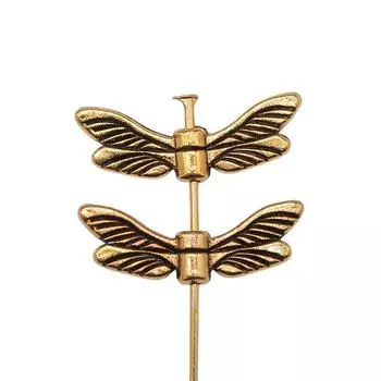 20 шт., бусины-разделители с маленькими отверстиями, крылья бабочки и ангела, бусины, античное золото, цвет цинкового сплава, 20X7 мм