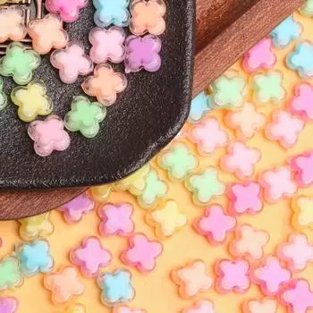 20 шт. бусины с четырьмя лепестками в форме цветка для браслета, сережек, изготовления ювелирных изделий, аксессуары для ювелирных изделий своими руками розы красного