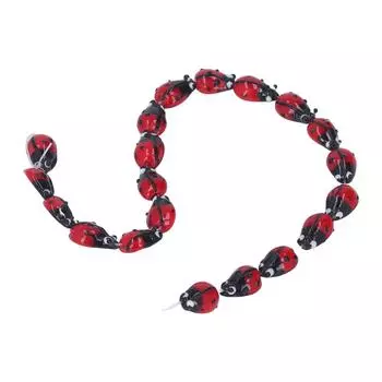 20 шт. Бусины в виде божьей коровки, черные, красные, стеклянные, глянцевые, удобные, для самостоятельного изготовления, устойчивые к коррозии ювелирные изделия