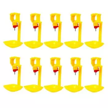 20 шт. чашек для поения кур, автоматическая ниппельная поилка для кур и перепелов жёлтый