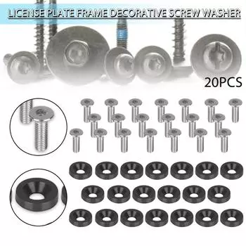 20 шт. черная заготовка из алюминиевого крыла, шайба/болт для бампера, комплект для наряда моторного отсека M6