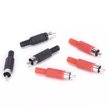 20 шт. черный и красный штекер RCA под пайку, разъем аудио-видео адаптера