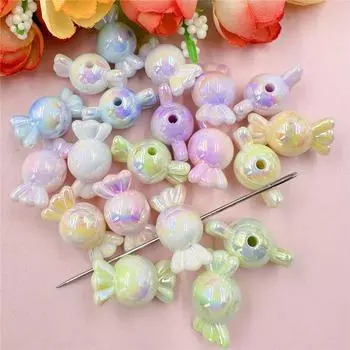 20 шт., цветные бусины с акриловым покрытием, 11,2*21,4 мм, свободные бусины в форме конфет для изготовления браслетов и сережек, аксессуары для ювелирных изделий своими руками, материалы из бисера, ювелирные изделия белый