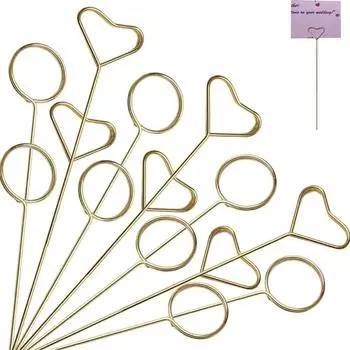 20 шт. цветочные держатели для карточек, металлические проволочные держатели для карточек, держатели для фотографий, зажимы для фото, цветочные палочки для свадебной вечеринки One Size