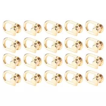 20 шт D-образные заклепки металлические винтовые заклепки 16x12 мм вращающиеся на 360 градусов заклепки для кожи своими руками золотистый