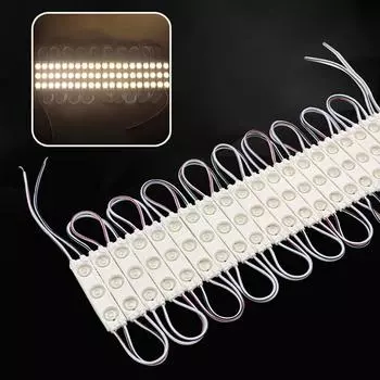 20 шт. DC12V SMD 3 светодиодных модуля для инъекций, водонепроницаемые, IP67, декоративные, 2835, жесткие полоски, лампа, белый, красный, зеленый, синий