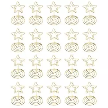 20 шт. держатель для карточек в форме маленькой 5-конечной звезды держатели для фотографий держатели для карточек на столе золото