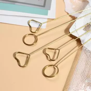 20 шт., держатель для поздравительных открыток, элегантное сердце/круглой формы, металлический держатель для карточек, зажимы для домашней свадьбы, вечеринки Love Heart