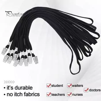 20 шт. держателей для удостоверений личности с ремешками, прозрачные водонепроницаемые, многоразовые горизонтальные или вертикальные держатели для бейджей и ремешки с зажимом для B чёрный