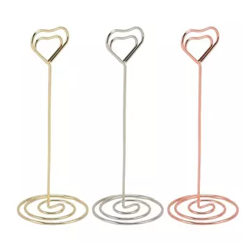 20 шт. держатели для номеров столов железные декоративные подставки для номеров для свадьбы, дня рождения 12 см Gold