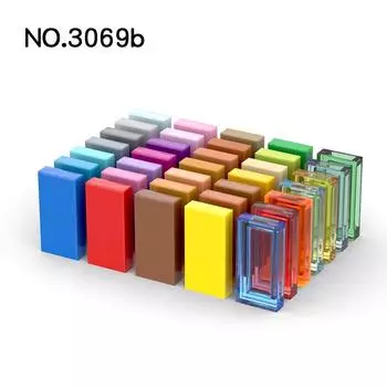 20 шт. деталей MOC 3069 плитка 1 x 2 с пазом совместимые кирпичи DIY сборные строительные блоки частицы детская головоломка игрушка для мозга подарок