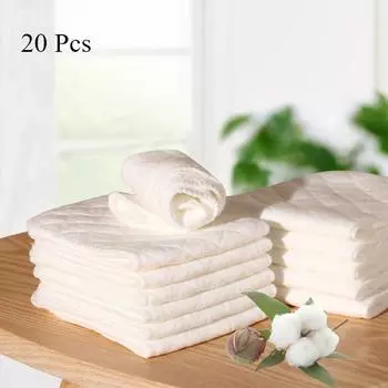 20 шт. детские вставки для подгузников детские моющиеся подгузники многоразовые подгузники тканевые подгузники для младенцев 20PCS белый