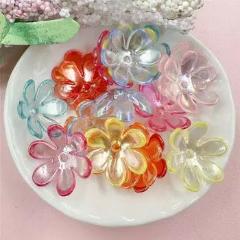 20 шт. DIY аксессуары для изготовления украшений для волос 6 лепестков цветочные бусины материалы ручной работы модный сосуд красный