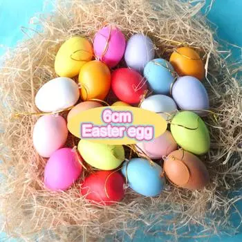 20 шт. DIY предметы интерьера имитация яиц сплошной цвет цветная покраска украшение ручная пасхальные яйца граффити