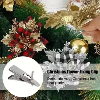 20 шт. для рождественских цветов, рождественских венков, зажимов для вечеринок, мини-металлических зажимов 2.5c m