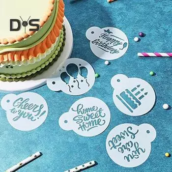 20 шт. Формы для распыления цветов для торта Различные узоры Многоразовые пищевые трафареты для печенья Трафареты для украшения кофе Шаблоны Инструменты для рисования для выпечки белый