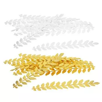 20 шт. фурнитура для изготовления ювелирных изделий в форме длинных листьев 120 мм, серебро/золото as described