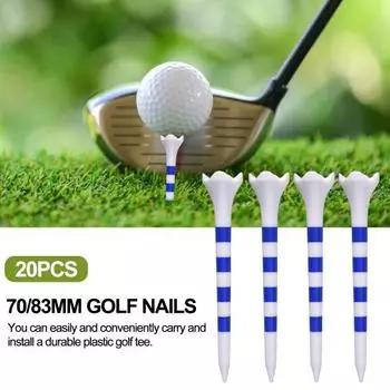 20 шт. футболки для гольфа, высокая стабильность, низкое трение, небьющиеся, простая установка, короткие футболки для гольфа, тренировочные инструменты L розовый