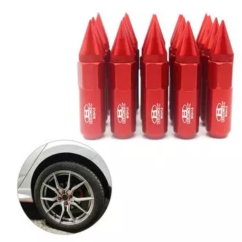 20 шт. гаек с шипами для гоночного JDM-стиля M12X1.25 / M12X1.5 для колесных дисков, алюминиевых гаек, аксессуары для колес A чёрный