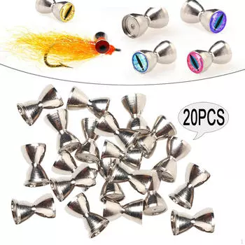 20 шт. гантели, глаза, бусины для завязывания мух, латунь, сделай сам, разные цвета, с рыбалкой 3.4mx5.8mm