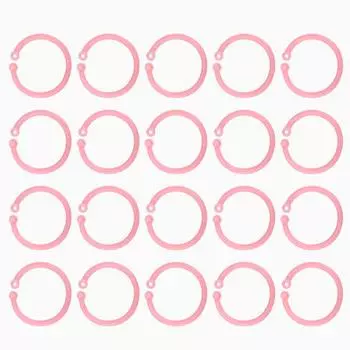 20 шт., гибкая пряжка для книг, свободная пряжка для листов, 30 мм, одинарное кольцо для картотек, розовое розовый