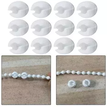 20 шт. Глухие бусины, цепные обжимные стопоры для рулонных штор, применимые бусины диаметром 4 мм, пластиковые цепные бусины для штор белый
