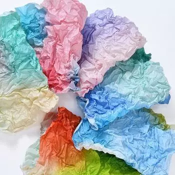 20 шт градиент цвета праздничные атрибуты красочная упаковочная бумага букет цветов упаковка морщин DIY 20Pcs