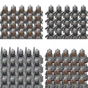 20 шт., группа средневековых рыцарей, строительные блоки, военные фигурки, аксессуары, детали модели воина, игрушки «сделай сам» для детей