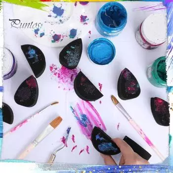 20 шт. Губка-кисть высокой плотности для макияжа, губка для взрослых, детей, губки для рисования на лице, кисть для Хэллоуина, Рождества, проектов «сделай сам» B чёрный