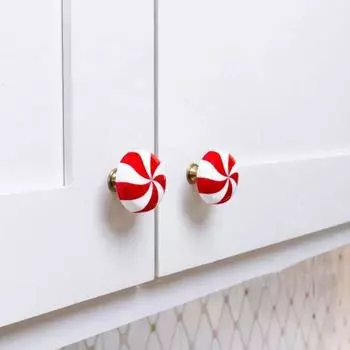 20 шт. Хэллоуин Тыква Ручка для двери шкафа Рождественская мята Конфеты Ящик для шкафа Комод Гардероб красный