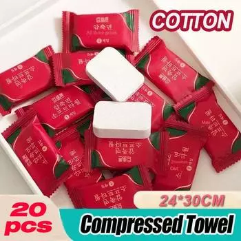 20 шт., хлопковое полотенце, одноразовое полотенце для лица, компактные бытовые салфетки, компрессионный халат, домашний текстиль, сад 20pcs