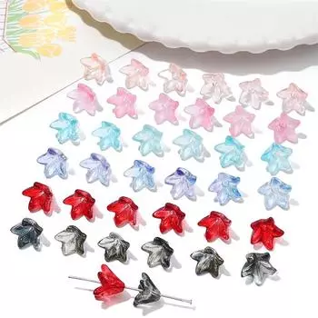 20 шт. хрустальные лилии стеклянные бусины цветок свободные бусины-разделители для DIY браслет ожерелье изготовление ювелирных изделий чёрный