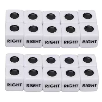 20 шт. Игральные кости для настольной игры, легкий вес, 6-гранный набор игральных костей, водонепроницаемый, левый, правый, центральный игровой набор для