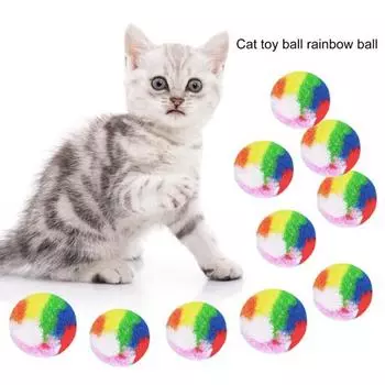 20 шт., игрушка для кошек, немой, облегчающий укус ручной работы, забавные кошки, скука, полипропиленовый надувной мяч, игрушки, товары для домашних животных 20PCS