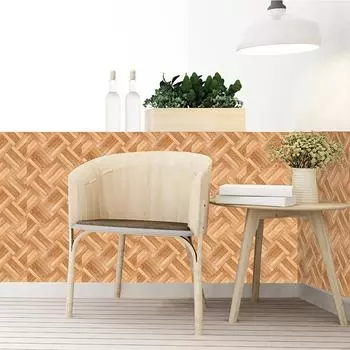 20 шт. имитация древесного зерна наклейки настенный декор кирпичный узор напольные наклейки ретро самоклеящиеся водонепроницаемые настенные наклейки для дома 10x10cm