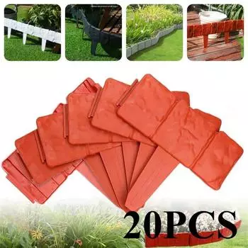 20 шт. Имитация камня садовый пластиковый ограждение вилла двор открытый газон вилла украшение садоводство антикоррозийный мини забор Grey 10PCS