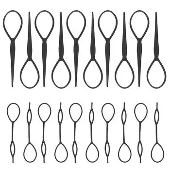 20 шт., инструмент для укладки волос «конский хвост», пластиковый инструмент для плетения косичек, инструмент для создания петель для волос Green