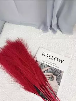20 шт. искусственная пампасная трава большой искусственный пушистый тростник 54 см искусственная цветочная композиция из перьев в стиле бохо для фермерского дома, дома, свадьбы, декора балкона розовый