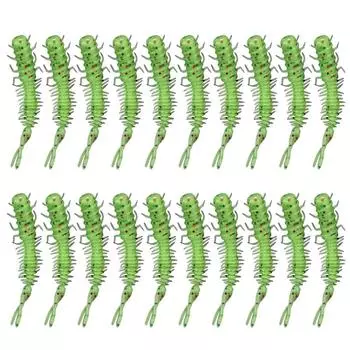 20 шт. искусственная приманка разноцветные мини-черви рыболовные приманки рыболовные снасти Pesca ~ spotted green