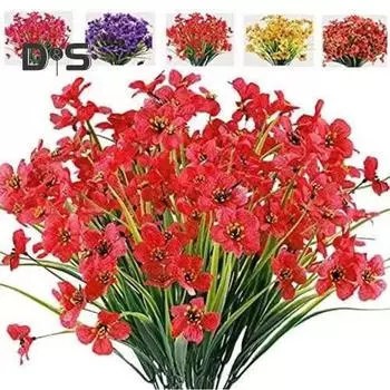 20 шт., искусственный букет орхидей со стеблем, реалистичный многоразовый домашний свадебный букет, искусственный цветок, цветочная композиция, украшение для сада на открытом воздухе, фото жёлтый