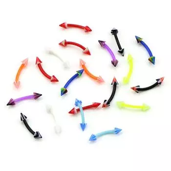 20 шт., изогнутые кольца для бровей со штангой, серьги-гвоздики для козелка, спиральные украшения для пирсинга