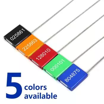 20 шт., кабельные уплотнения высокой безопасности, металлический контейнер, стальные проволочные бирки, плотно затягивающиеся, алюминиевая транспортировочная фиксирующая этикетка, серийный номер 30 см чёрный