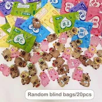 20 шт. капибара случайная упаковка животные модель мини капибара фигурки фигурка украшение для дома детский подарок