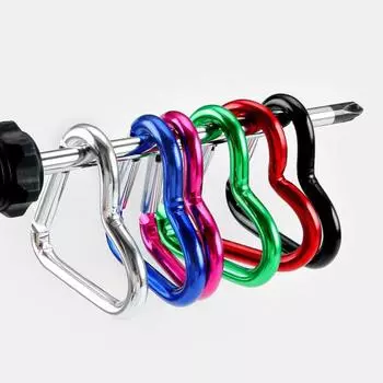 20 шт. карабин в форме сердца, прочный алюминиевый брелок с пружинным крючком для рюкзака розовый