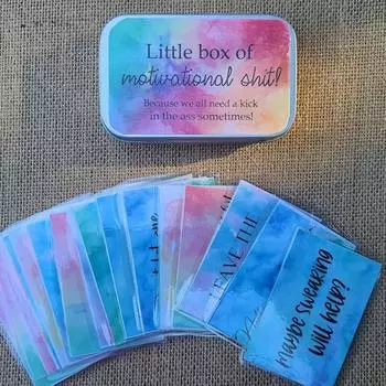 20 шт. карты с мотивационными цитатами, забавные позитивные мотивационные карты, подарочная маленькая коробка